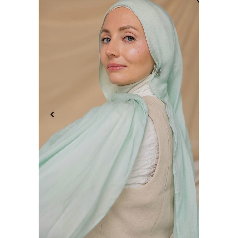 VELA Misty Sky Standard Modal Hijab Scarf Mint Blue 30x73 NWT